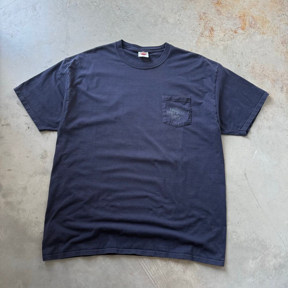 Harley Davidson Biker Motorcycle Logo Tennessee Retro Pocket T-shirt Size 2XL